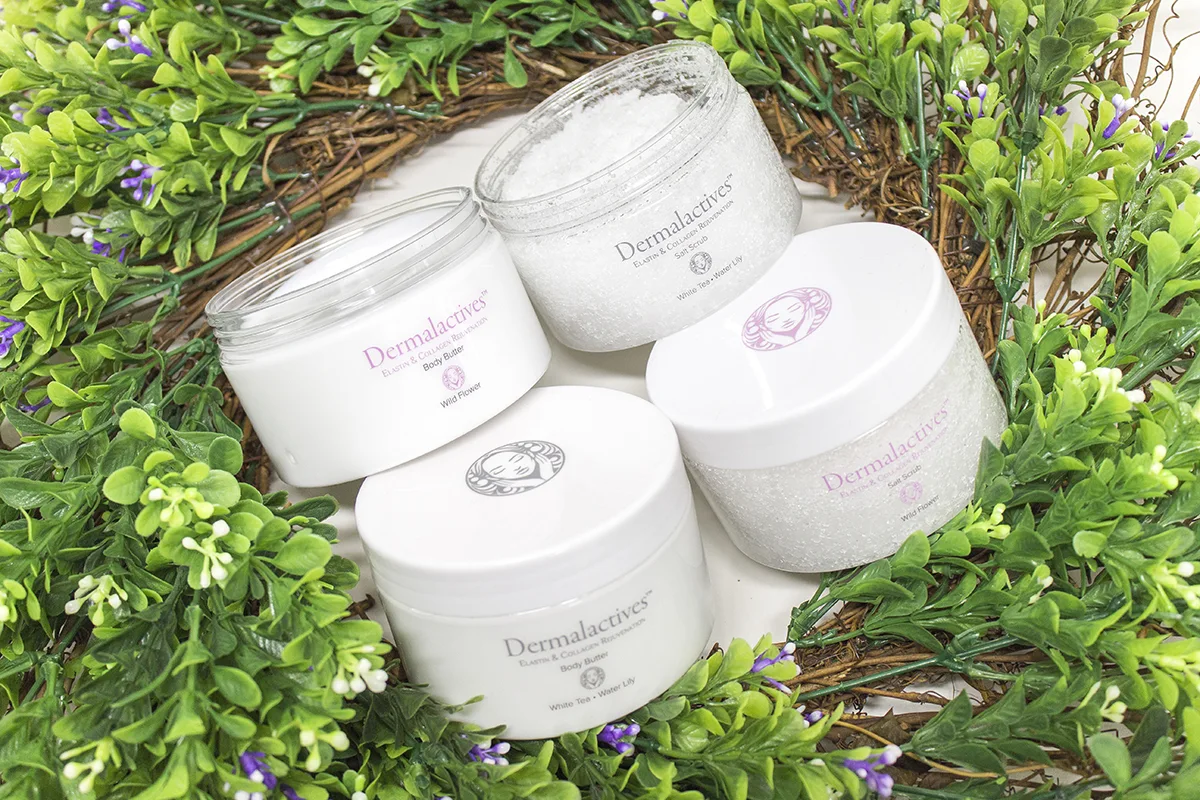 Dermalactives body butters and salt scrubs